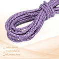 thumbnail image 3 of Round Braided Leather Cord, Braided Genuine Leather Cord Rope Folded for Crafts Jewelry Making Necklace Bracelets 3 Yards Light Purple, 3 of 7