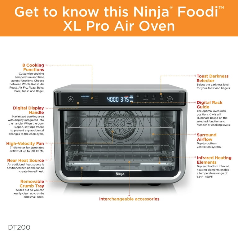 Ninja Foodi 13-in-1 Dual Heat Air Fry Oven 6-Slice Black Convection Toaster  Oven (1800-Watt) in the Toaster Ovens department at