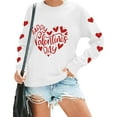 thumbnail image 6 of Itsame Women Long Sleeve Heart T-Shirts Valentine's Sweatshirt Loose Crew Neck Tops White Size L, 6 of 9