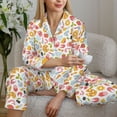 thumbnail image 5 of KLL Afternoon Tea Print Women's Long Sleeve Pajamas with Pants Sleepwear Loungewear 2 Set-XX-Large, 5 of 7