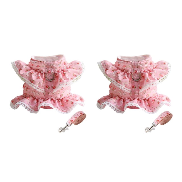 Methold Ropa floral para mascotas Conjunto de correa Correr Control de seguridad Chaleco Arnés Acolchado Elástico Halter salvaje Suministros Type2 NO2