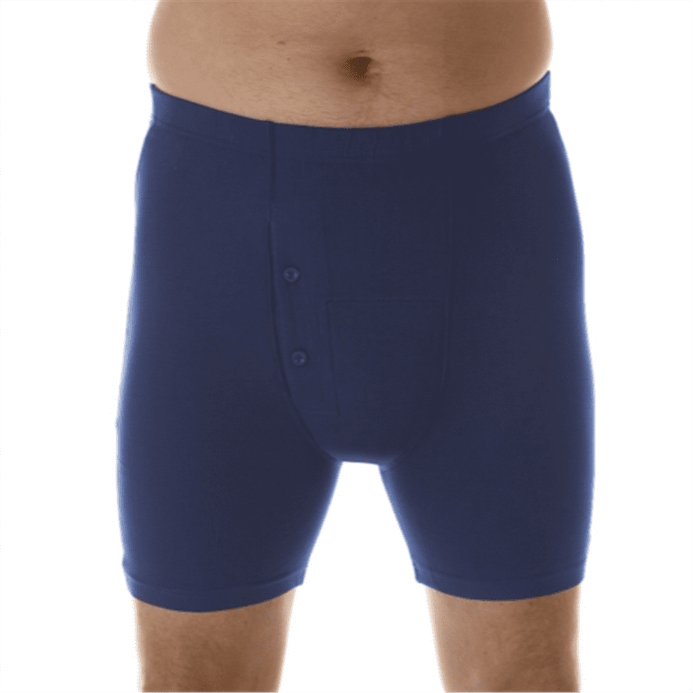 Wearever Men's Washable Incontinence Underwear Boxer Briefs, Navy, XL ...