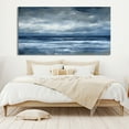 thumbnail image 2 of Abstract Ocean Oil Painting Seascape Canvas Textured Wall Art Hand-Painted Dark Blue Sky Clouds Painting Modern Living Room Decor,Unstretched,Frameless,(41*61cm)16*32Inches, 2 of 5