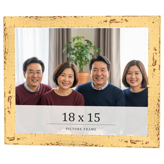 18x15 Frame Yellow Real Wood Picture Frame Width 1.25 inches | Interior Frame Depth 0.5 inches |