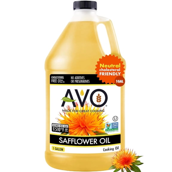 AVO Naturally Processed NON-GMO High Oleic Safflower Oil, 1 Gallon