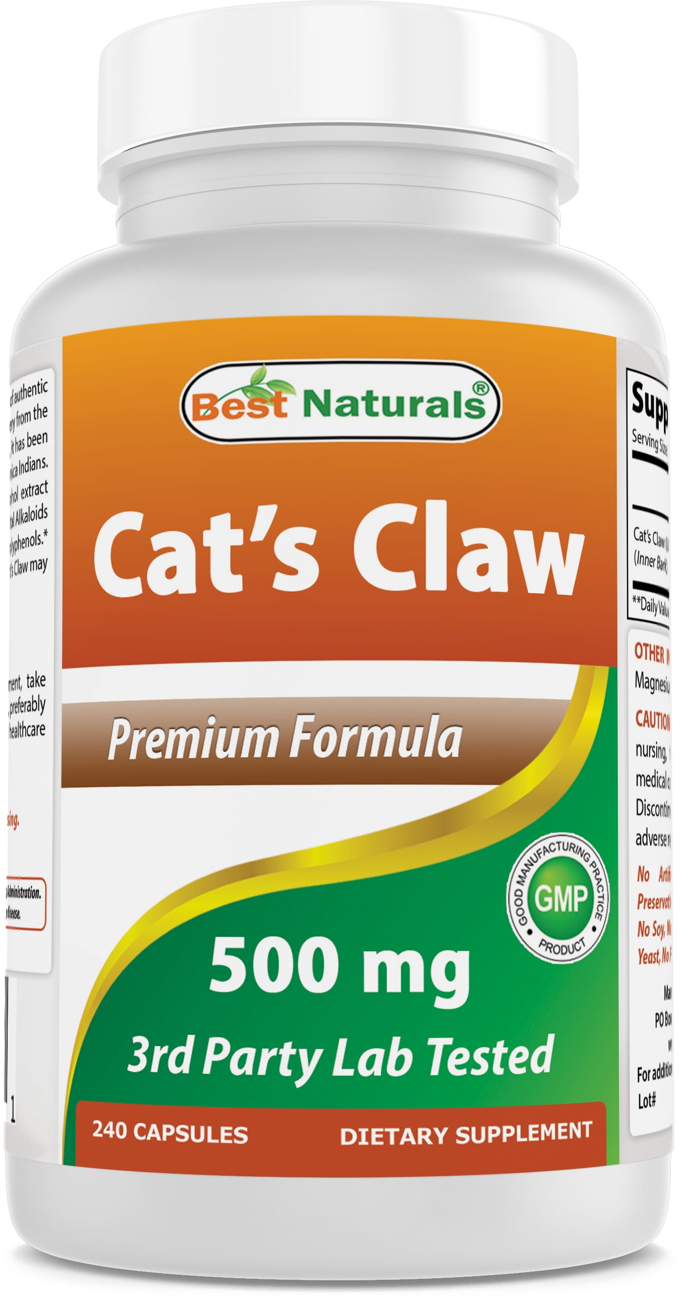 Best Naturals Cat's Claw 500 mg 240 Capsules