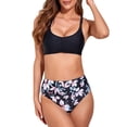 thumbnail image 1 of Traje de baño de dos piezas para mujer Conjunto de bikini con estampado de leopardo floral Traje de baño, 1 of 8