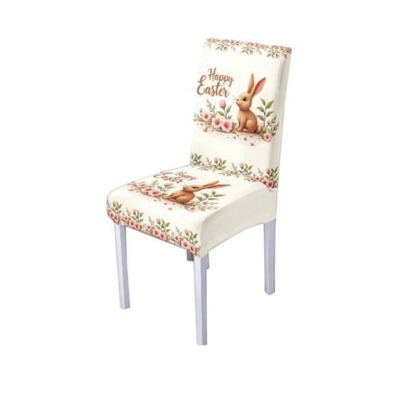 Binwennn Housse de Coussin en Cuir pour Canapé, Housse de Chaise Décorative de Dessin Animé de Pâques, Housse de Chaise Universelle Extensible pour Table à Manger Familiale, Housse de Chaise de Maison de Pâques, Ornements de Maison, Housse de Chaise Mignonne (A)