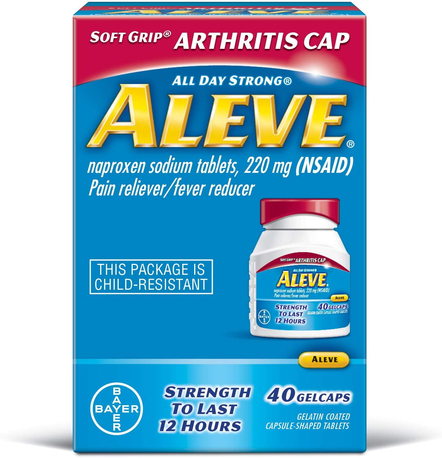 Aleve Gelcaps With Soft Grip Fever Reducer Athritis Gelcaps Naproxen