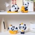 thumbnail image 5 of Panda Cake Decor-Cartoon Resin Panda Statue,Animal Figurines Collection Ornament Model Toys Sculpture for Car Table Bookcase Cake Toppers Dining Room Decoration, Bath, 5 of 11
