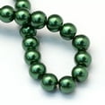 thumbnail image 2 of U8MO 31.4" Baking Painted Pearlized Glass Pearl Round Bead Smooth Loose Spacer 4~10mm-#DarkGreen-6~7mm-145pcs, 2 of 5