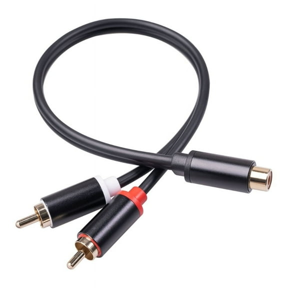 2 RCA Male to 1 RCA Female Stereo Y Adapter Subwoofer Cable Gold Plated 2 Male to 1 Female Y Splitter Extension Cord