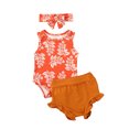 thumbnail image 2 of ITFABS Bébé Col Rond Combinaison + Pantalon Court Toucher Doux Arc Bandeau Ensemble, 2 of 9