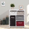 thumbnail image 1 of Gymax Nightstands Storage Drawer Unit 5 Woven Basket Cabinet Chest Bedside Side Table, 1 of 10