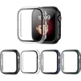 thumbnail image 1 of 4 Pack Case Compatible for Apple Watch Series 8 & Series 7 45mm with Tempered Glass Screen Protector, Full Hard Ultra-Thin Scratch Resistant Bumper Protective Cover for iWatch, 1 of 5