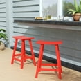 thumbnail image 2 of Costaelm Costaelm 24" Poly Plastic Outdoor Patio Counter Stool (Set of 2), Red, Red, 2 of 7
