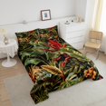 thumbnail image 4 of Green Leaf Plant Bedding Set,Tropical Botanical Leaves Comforter Set,Jungle Forest Palm Leaf Quilt Bed Set Hawaiian Style Nature Theme Bed Comforter Set 2Pcs, 4 of 6
