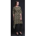 thumbnail image 2 of Bimba Black Blocks Block Women Kurtas Ethnic Printed Asymmetric Summer Wear Tops For Women Large, 2 of 6