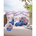 thumbnail image 6 of Pack of 2 Outdoor Pillow Covers, Independence Day Blue Truck with Flowers White Waterproof Square Throw Pillowcase Cushion Decorative Pillow Covers for Couch Patio Tent, 18x18 in, 6 of 6