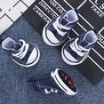 thumbnail image 4 of Waterproof Fashion Wear-resisting Outdoor Anti-slip Breathable Pet Denim Shoes Puppy Sneaker Pet Booties Dog Shoes PINK 2, 4 of 8