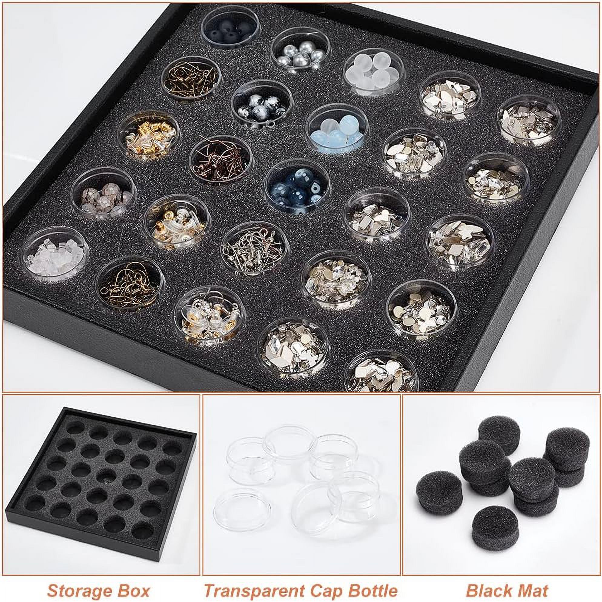 Small Display Containers Hobbyist Gem Organizer 50 Gem Display Case Small Round Plastic ...