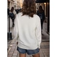thumbnail image 5 of Women'S Flag Pattern Long Sleeve Round Neck Sweater Casual Loose Pullover Sweater White XL, 5 of 8