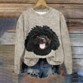 thumbnail image 4 of XPMWRP Women's Christmas Dog 3D Print Crewneck Sweatshirts Thick Needle Long Sleeve Pullover Fall Winter Loose Casual Clothes Beige XL, 4 of 4