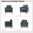 thumbnail image 4 of Contemporary Velvet Fabric Club Chairs Set of 2 Upholstered Accent Armchairs Lounge Sofa Removable Backrest Wood Legs Home Living Room Navy, 4 of 6