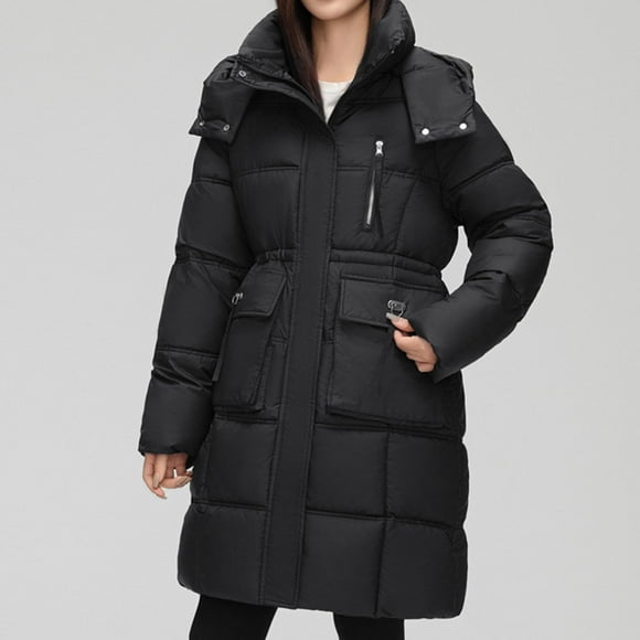 Wancir Women's Mid-Length Parka Winter Outerwear Jacket Soft Fleece Warm Snow Coat