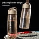 thumbnail image 2 of Cateissary Botella de agua a prueba de fugas Deportes graduados Beber Boca ancha Fitness Correr Drinkware con cuerda Amarillo claro 550ML Type2 NO2, 2 of 6