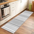 thumbnail image 2 of 2'x6' Rug Runners for Hallways Kitchen, Black White Striped Non Slip Entryway Beside Floor Carpet Runner, Modern Farmhouse Geometric Washable Laundry Room Bedroom Throw Rugs Mat for Family Pet, 2 of 8
