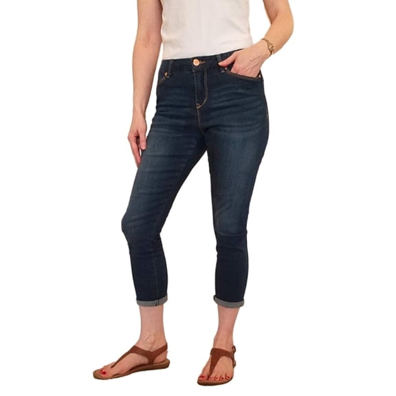 Bandolino Womens Size 8 Smooth Operator Crop Pant, Yosemite (Denim Blue)