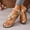 Gold, variant on Women's Bohemian Flower Thong Sandals 3D Floral Flat Flip Flops Soft Non-slip Beach Vacation Seaside Pool Travel Casual Sandals Green 36