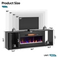 thumbnail image 3 of Bestier TV Stand with Fireplace, 70" Modern Entertainment Center with Ample Storage for 80-Inch TVs, Perfect for PS5 & Gaming Setup in Carbon Fiber Black, 3 of 10