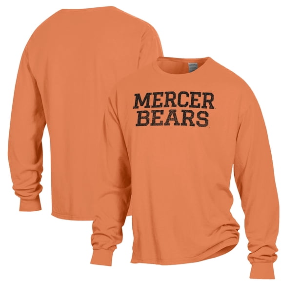 Men's ComfortWash Orange Mercer Bears Garment Dyed Long Sleeve T-Shirt