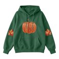 thumbnail image 3 of FchengtaiS Fall Pumpkin Printed Hoodies for Women Long Sleeve Fleece Sweatshirt Halloween Thanksgiving Pullovers Tops, 3 of 6