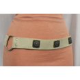 thumbnail image 6 of Women Tie Belt Off White Ethnic Charms Hip High Waist Genuine Suede Leather M L, 6 of 6