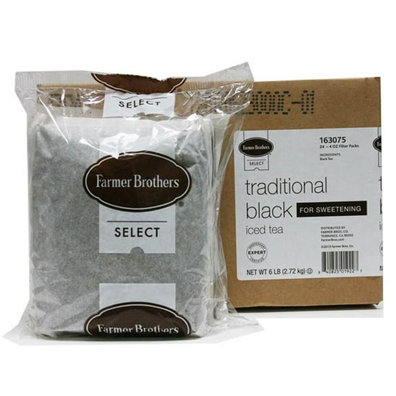 Farmer Brothers Black Iced Tea for Sweetening 24 Bags Ct 4 oz each