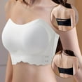 thumbnail image 2 of Bigersell Push up Bra for Women New Women Strapless Underwire Front Buckle Seamless Bandeau Bra Detachable Shoulder Strap Tube Tops Plus Size Sports Bra Underwear Bralette Bra Style F-135 White 4XL, 2 of 6