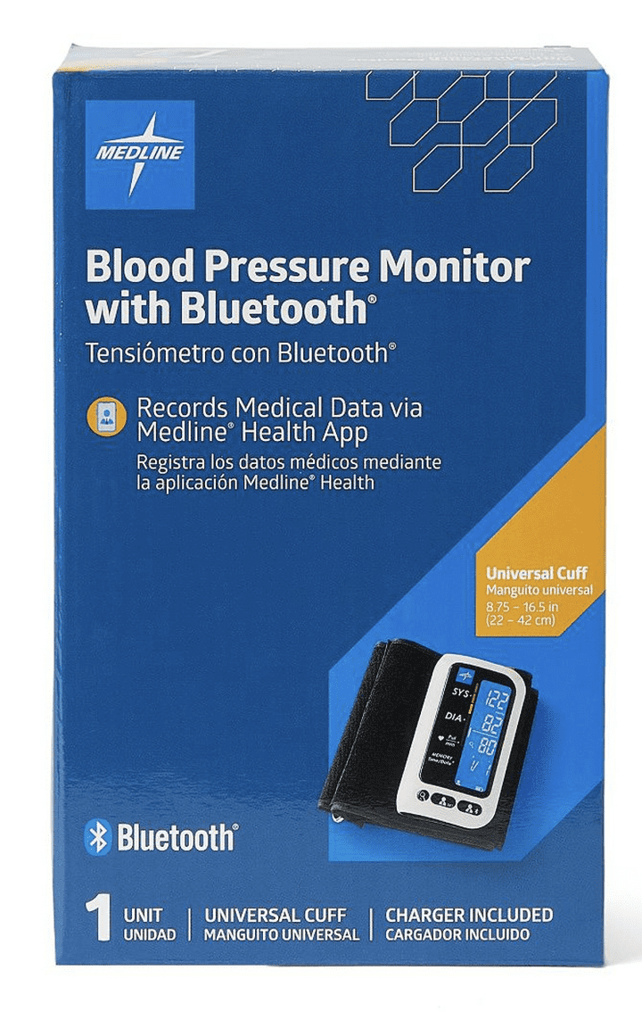 Medline Bluetooth Blood Pressure Monitor, Digital LCD Display