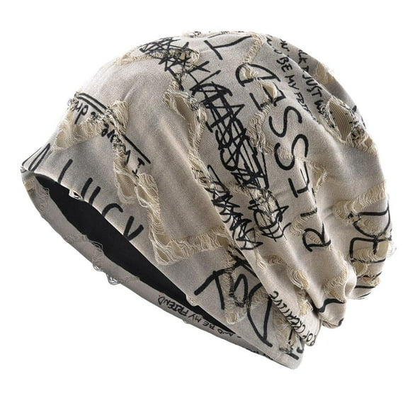 Letter Print Beanie Hats Unisex Cool Cracked Vintage Men For Women Design