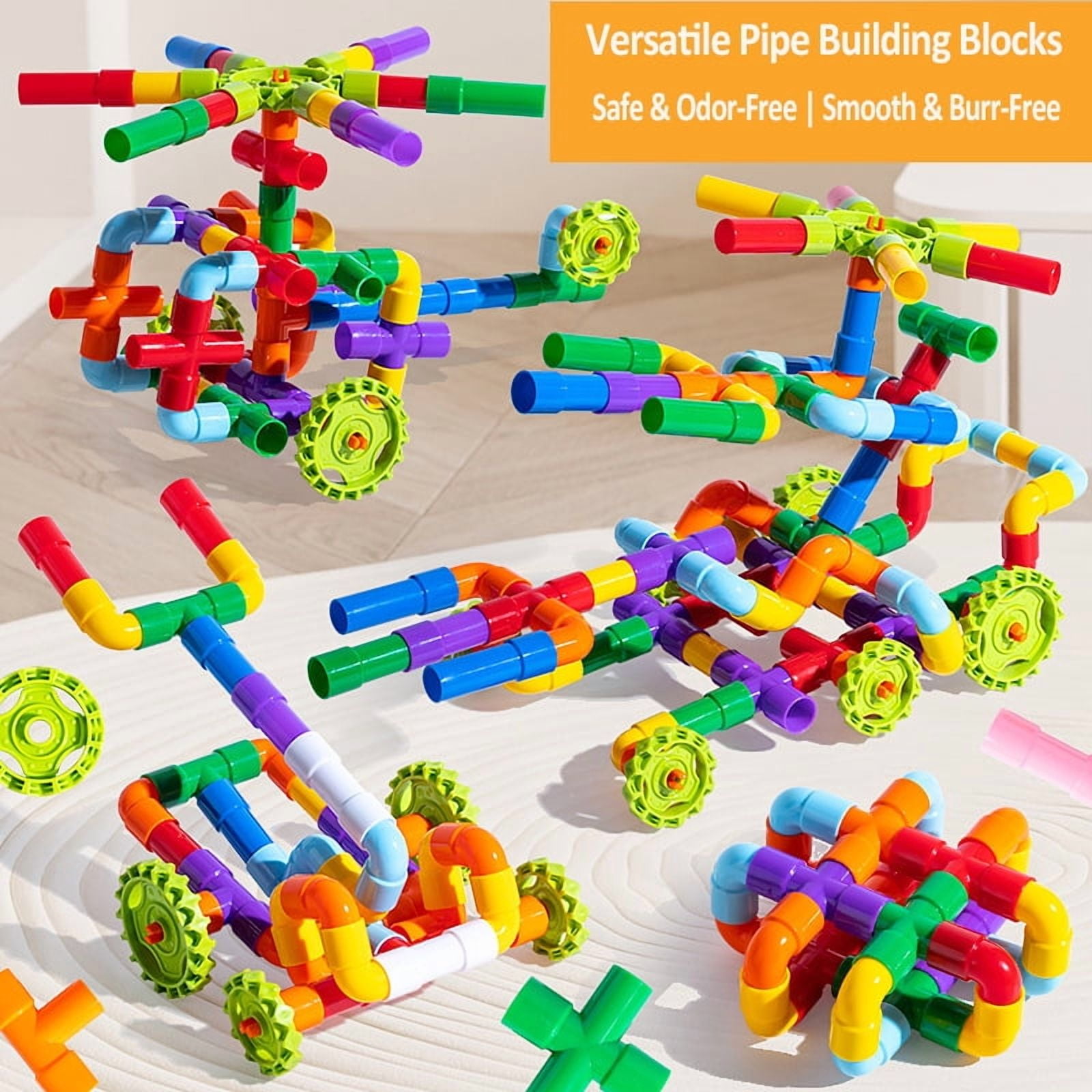 STEM Building Blocks Toy for Kids, Educational Toddlers Preschool Brain Toy Kit, Constructions Toys for 3 4 5 6 7 8 Years Age Boys and Girls–Creativity Kids Materials Toys