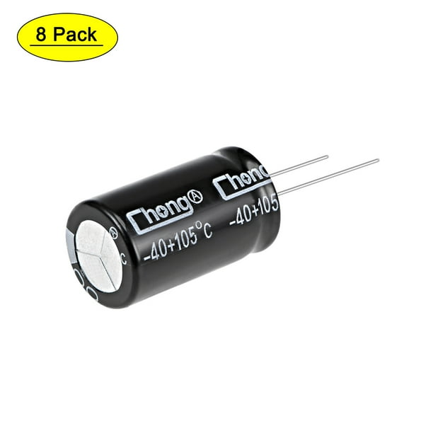 Uxcell 100uF 400V 105C Condensadores Electrolíticos de Aluminio de Alta Temperatura 8 Paquete