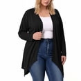 thumbnail image 7 of Fnooota Women's Plus Size Open Front Cardians, Comfy Casual Soft Lightweight Long Sleeve Cardigans for Women Black Size 5XL, 7 of 7