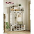 thumbnail image 2 of Hall Tree with Bench, 78.8''H Coat Rack Cube Shoe Storage for Entryway Livingroom, Rustic White, 2 of 6