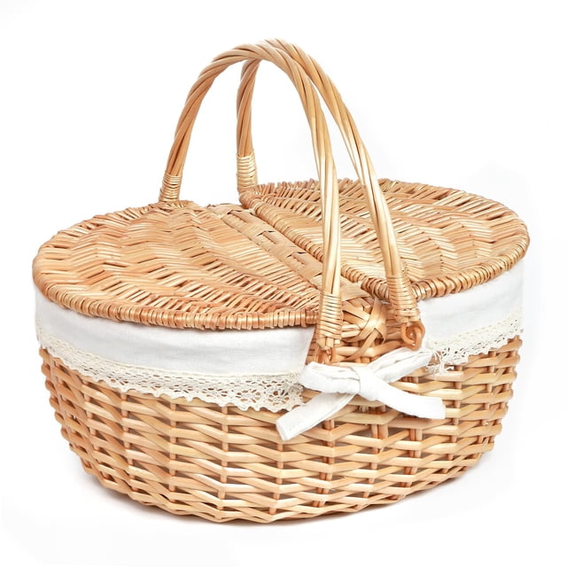 Cesta de pícnic Hap Tim de mimbre con tapa, 41 x 31 x 18 cm