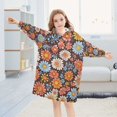 thumbnail image 5 of FORMRS Wearable Blanket Hoodie with Sleeves for Kids Cozy Flannel Sweatshirt, Colorful Flowers, 5 of 7