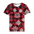 thumbnail image 4 of DeHolifer Christmas Shirts for Women Xmas Printed Tree Shirt Top Short Sleeve Crew Neck Casual Plus Size T Shirt Red M, 4 of 4