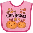 thumbnail image 3 of Inktastic Little Brother Pumpkins with Fall Leaves Boys Baby Bib, 3 of 4