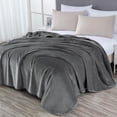thumbnail image 2 of Chezmoi Collection Heavy Thick Korean Style Faux Mink Blanket Single Ply 9 Lbs, 750GSM Silky Soft Plush Raschel Mink Blanket, 85" x 95" Asia King Size, Solid Gray, 2 of 9